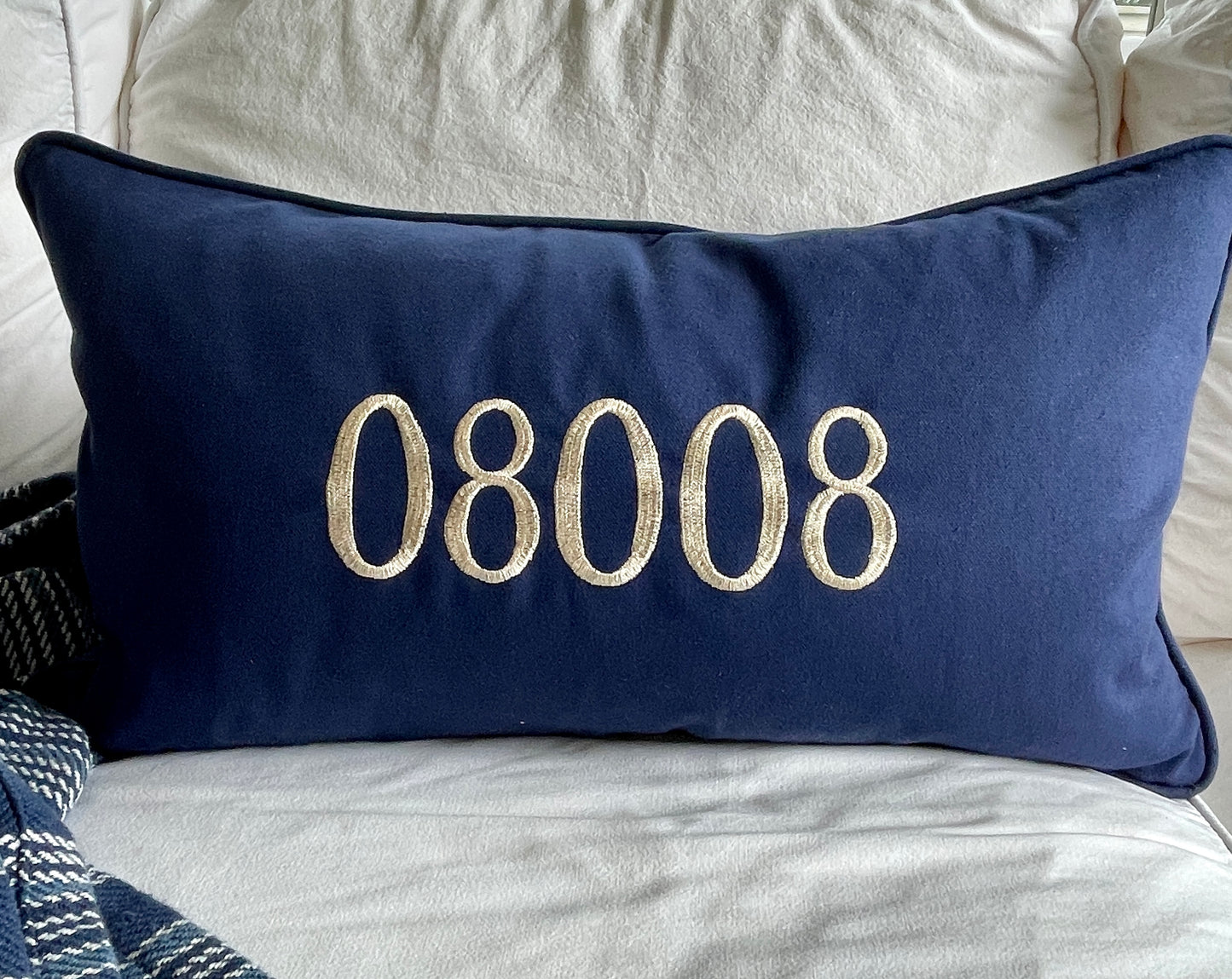 Zip Code Pillow 08008